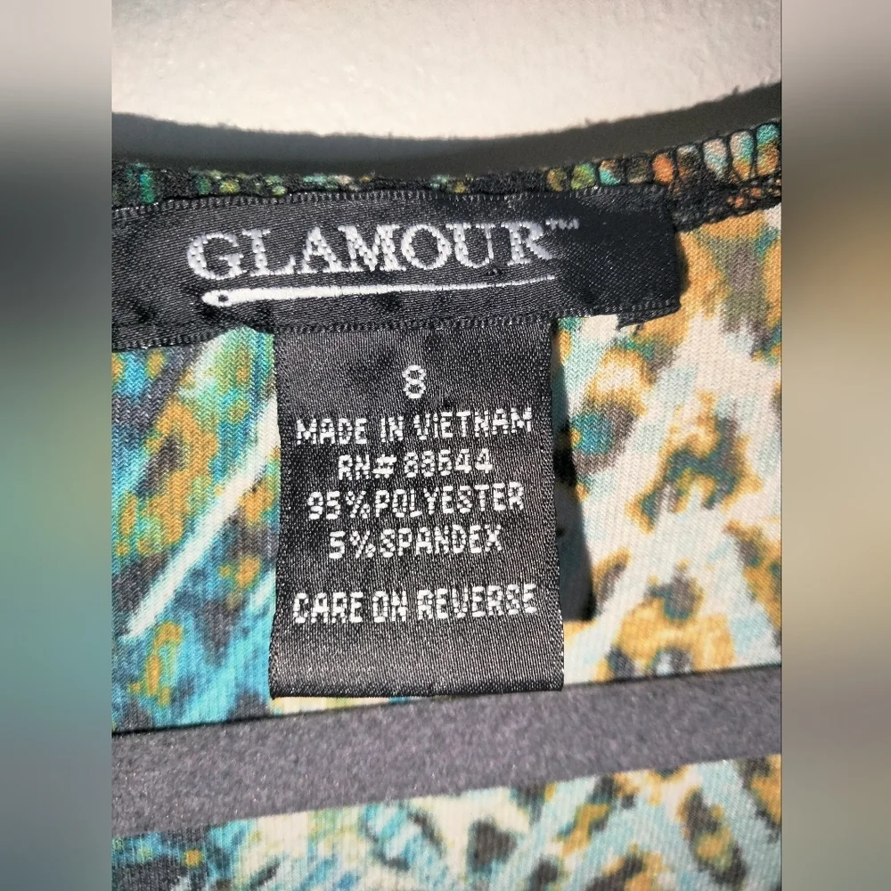 Glamour (Size 8) Multicolored Animal Print Fitted Stretch Sheath Dress